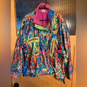 Rare Loud 90s Zip Pull Over Wind Breaker - Maser Brand  Imported